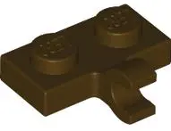 Brown Plate, Modified 1 x 2 with Clip on Side (Horizontal Grip)