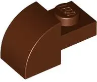 Brown Slope, Curved 2 x 1 with Recessed Stud