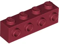 Dark Red Brick, Modified 1 x 4 with Studs on Side