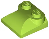 Lime Slope, Curved 2 x 2 x 2/3 with 2 Studs and Curved Sides