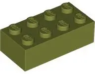 Olive Green Brick 2 x 4