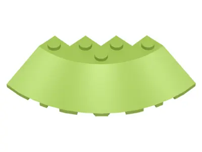 Lime Brick, Round Corner 6 x 6 with Slope 33 Edge, Facet Cutout