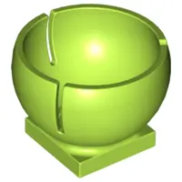 Lime Cylinder Hemisphere 3 x 3 Ball Turret Socket with 2 x 2 Base