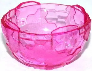 Trans-Dark Pink Container, Faceted 4 x 4 x 1 2/3, Alien Pod Section