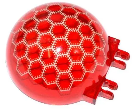 Trans-Red Windscreen 6 x 6 x 3 Canopy Half Sphere with Dual 2 Fingers with White Compound Eye Patter