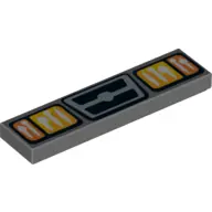 Dark Bluish Gray Tile 1 x 4 with Headlights and Grille Pattern