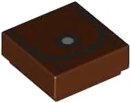 Reddish Brown Tile 1 x 1 with Black Curved Line and White Dot Pattern (BrickHeadz Tusken Raider Util
