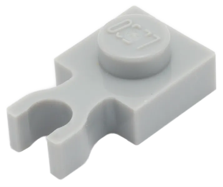 Light Bluish Gray Plate, Modified 1 x 1 with U Clip Thin (Vertical Grip)