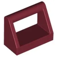 Dark Red Tile, Modified 1 x 2 with Bar Handle