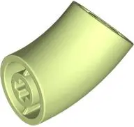 Yellowish Green Brick, Round 2 x 2 D. 45 degrees Elbow (25.5mm Standing Height)