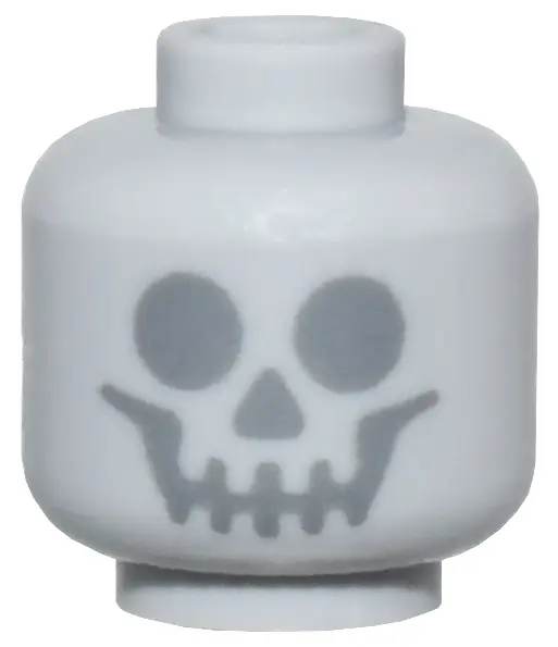 Light Bluish Gray Minifigure, Head with Dark Bluish Gray Standard Skull Pattern