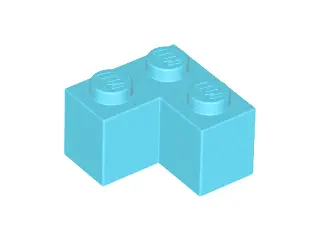 Medium Azure Brick 2 x 2 Corner