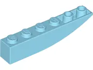 Medium Azure Slope, Curved 6 x 1 Inverted