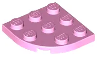 Bright Pink Plate, Round Corner 3 x 3