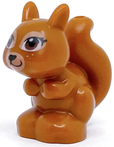 Dark Orange Squirrel, Friends Style with Black, Reddish Brown and White Eyes and Black Eyelashes, No