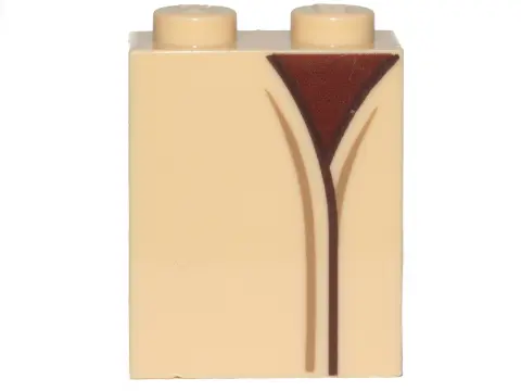 Tan Brick 1 x 2 x 2 with Inside Stud Holder with Jedi Robe with Dark Brown Undershirt Pattern (SW Yo