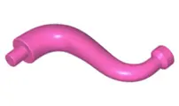 Dark Pink Elephant Tail / Trunk with Bar End - Short Curved Tip