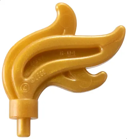 Pearl Gold Minifigure, Plume Feather Triple Compact / Flame / Water with Small Pin
