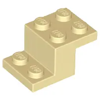 Tan Bracket 3 x 2 x 1 1/3 with Bottom Tube