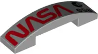 Light Bluish Gray Slope, Curved 4 x 1 x 2/3 Double with Red 'NASA' and Black 'esa' Logo on Metallic 