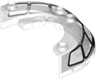 Trans-Clear Windscreen 4 x 6 x 1 1/3 Round with Black Window Frame Outline Pattern