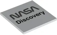 White Tile 6 x 6 with Bottom Tubes with 'NASA' and 'Discovery' Pattern
