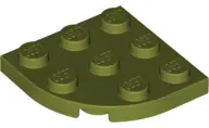 Olive Green Plate, Round Corner 3 x 3
