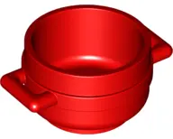 Red Minifigure, Utensil Pot Cauldron 3 x 3 x 1 & 3/4 with Handles