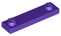 Dark Purple Plate, Modified 1 x 4 with 2 Studs without Groove