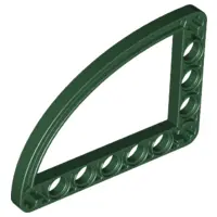 Dark Green Technic, Liftarm, Modified L-Shape Quarter Ellipse Thin 5 x 7