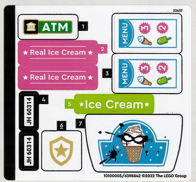 Sticker Sheet for Set 60314 - (10100005/6398842)