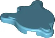 Medium Azure Tile, Round 2 x 2 Splat with Side Extensions