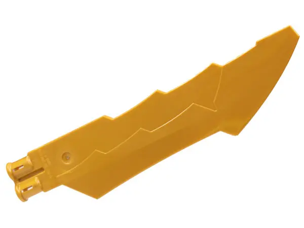 Pearl Gold Propeller 1 Blade 14L with 2 Axle Holes and Jagged Edges (Sword Blade)