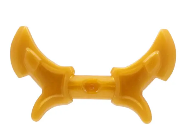 Pearl Gold Minifigure, Weapon Hook with Double Blades, Handle Barbs