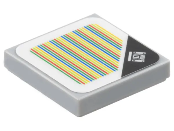 Light Bluish Gray Tile 2 x 2 with Super Mario Scanner Code Treasure Chest Block Pattern (Sticker) - 