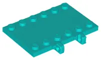 Dark Turquoise Hinge Plate 4 x 6 Locking Dual 1 Finger on Side