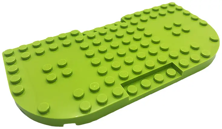 Lime Brick, Modified 8 x 16 x 2/3 with 1 x 4 Indentations and 2 Rounded Corners