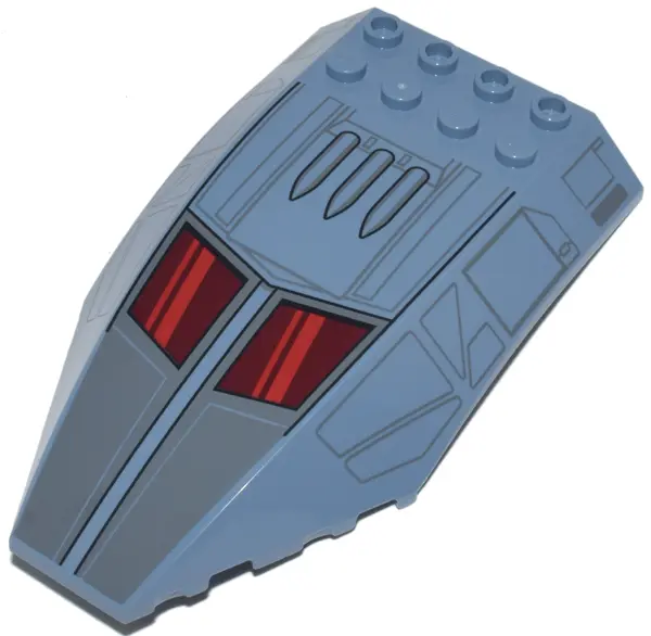 Sand Blue Windscreen 10 x 6 x 2 Curved with SW Bad Batch Shuttle with Dark Red Windows, Red Reflecti