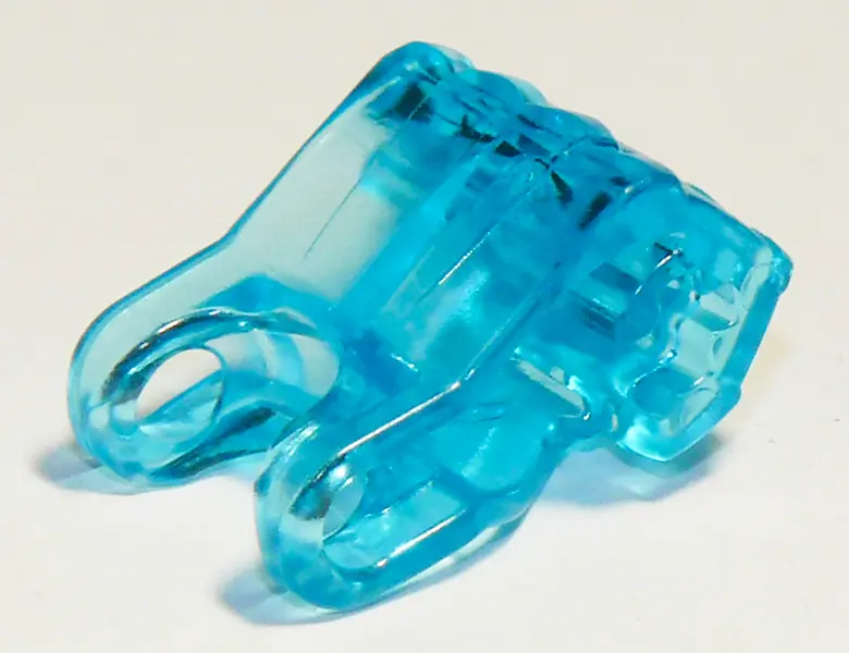 Trans-Light Blue Hero Factory Fist with Axle Hole - 4 Fingers