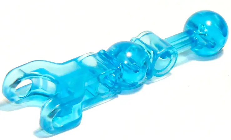 Trans-Light Blue Hero Factory Arm / Leg with Ball Joint on Axle and Ball Socket and 2 Pin Holes