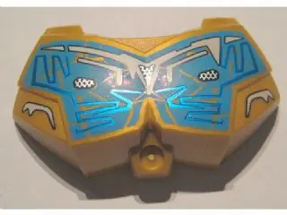 Pearl Gold Large Figure Chest Armor Small with Blue and White Pattern
