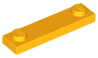 Bright Light Orange Plate, Modified 1 x 4 with 2 Studs without Groove