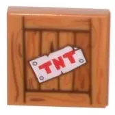 Medium Nougat Tile 2 x 2 with 'TNT' on Wood Grain Pattern