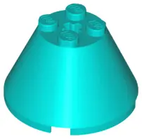 Dark Turquoise Cone 4 x 4 x 2 with Axle Hole