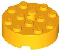 Bright Light Orange Brick, Round 4 x 4 with Hole