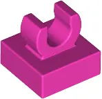 Dark Pink Tile, Modified 1 x 1 with Open O Clip