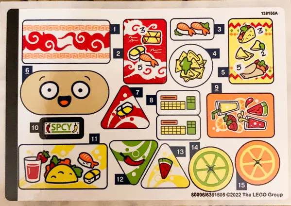 Sticker Sheet for Set 41701 - (80096/6361505)