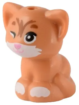 Nougat Cat, Friends Style, Baby Kitten, Sitting with Black Eyes Winking, Bright Pink Nose, and White