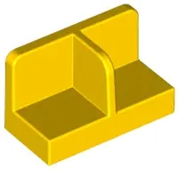 Yellow Panel 1 x 2 x 1 with Rounded Corners and Center Divider