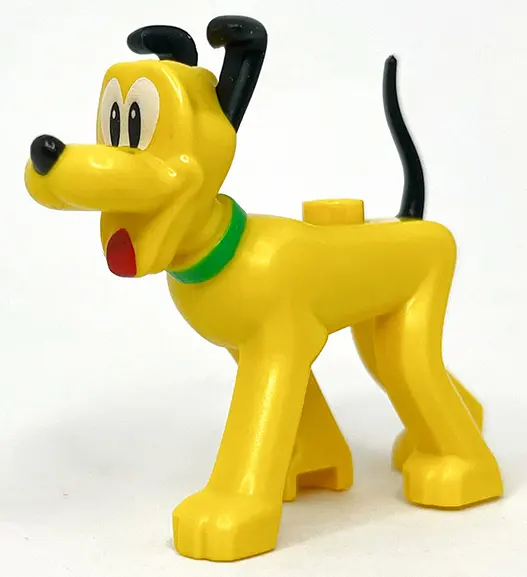 Yellow Dog, Disney with Bright Green Collar, Red Tongue, Black Ears, Nose and Tail and White Eyes Pa